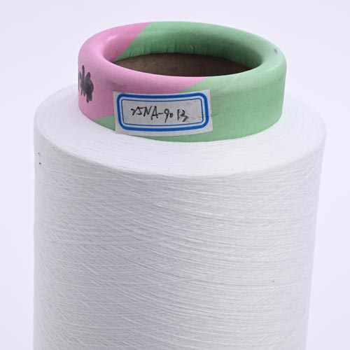 32S full dull cotton-like polyester yarn, 6 kg per paper cone, raw white.