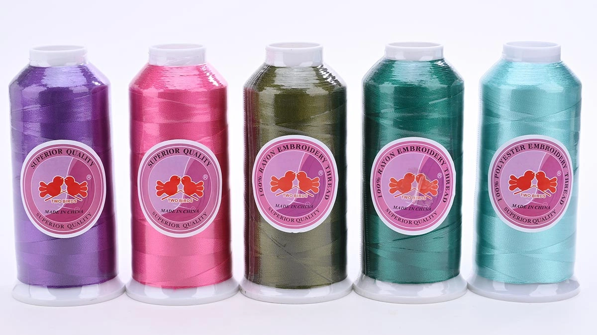 TWO BIRDS polyester embroidery thread cone