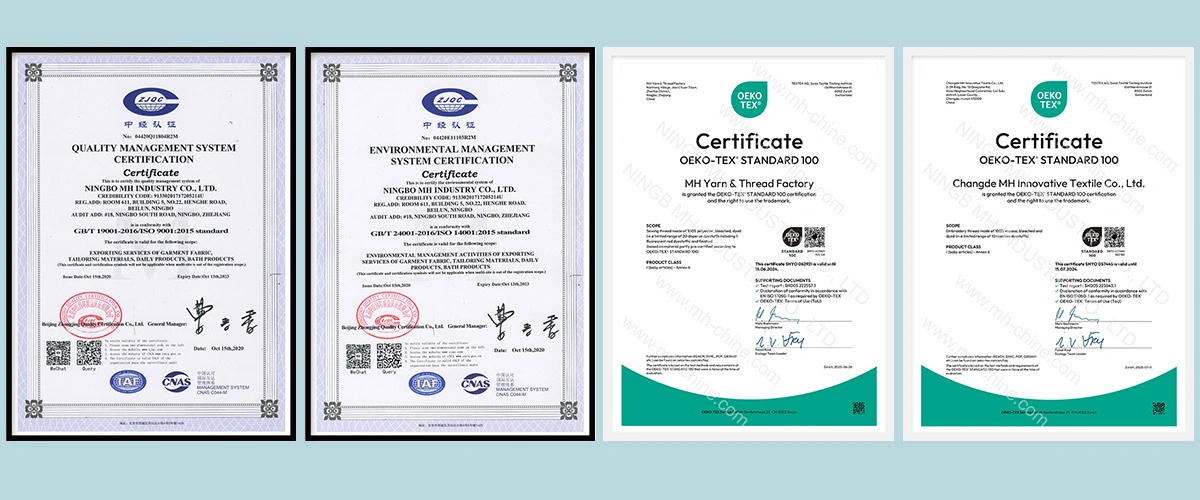 Certificados ISO e OEKO