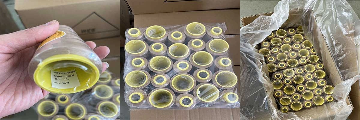 spun polyester sewing thread packing