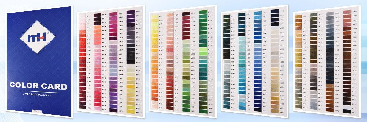Karta kolorów poliestrowych nici do haftowania
