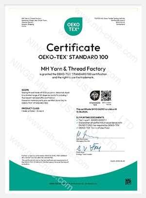 Sukanec za šivanje Oeko-Tex Standard 100 Priloga 6